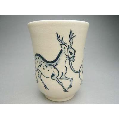 京焼 清水焼 鳥獣戯画絵巻に棲む鹿 湯のみ : 松韻堂 Yahoo!店 - 通販