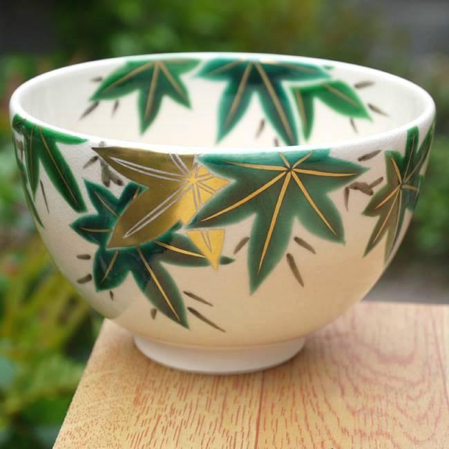 京焼 清水焼 抹茶碗 青もみじ 昇 : 松韻堂 Yahoo!店 - 通販 - Yahoo