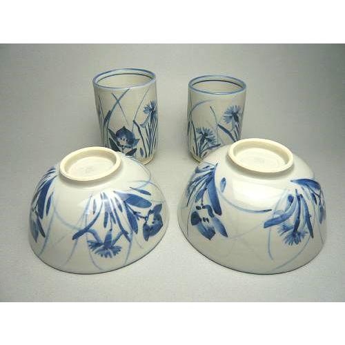 京焼 清水焼 仁清秋草夫婦湯呑＆夫婦茶碗セット : 松韻堂 Yahoo!店