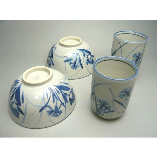 京焼 清水焼 仁清秋草夫婦湯呑＆夫婦茶碗セット : 松韻堂 Yahoo!店