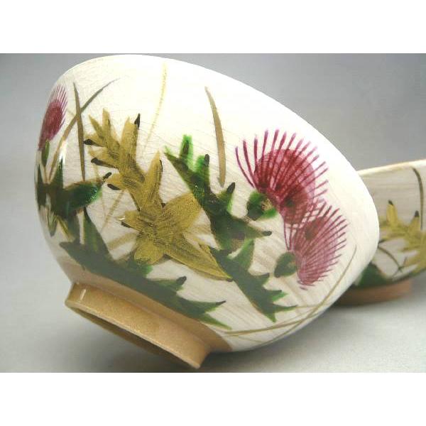 京焼 清水焼 乾山あざみ夫婦湯飲みと夫婦茶碗 嘉豊 : 松韻堂 Yahoo!店