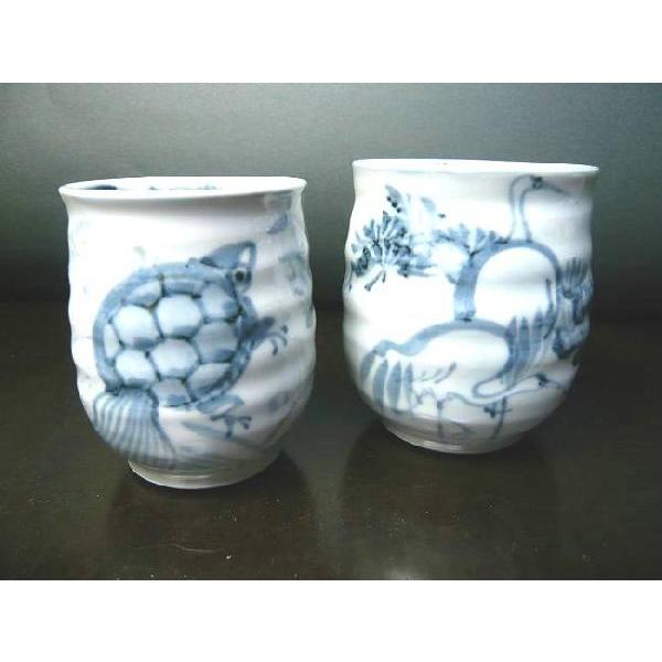 京焼 清水焼 鶴亀長寿夫婦湯呑 瑞昭 : 松韻堂 Yahoo!店 - 通販 - Yahoo