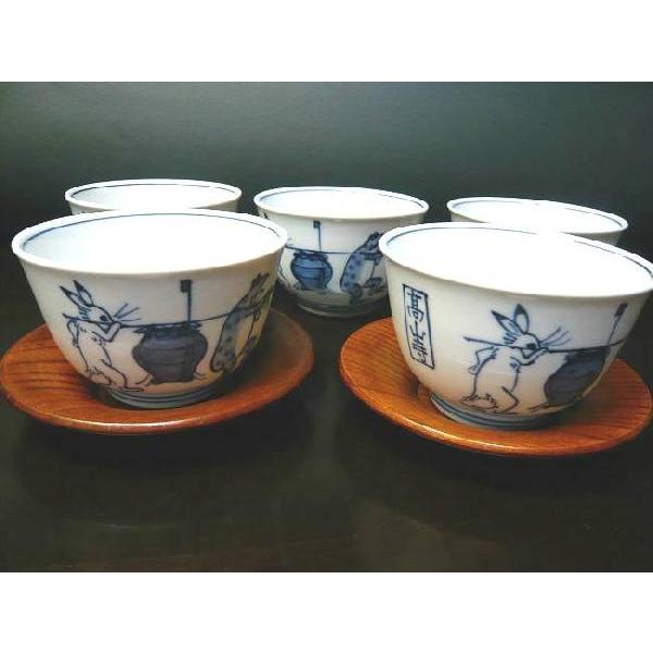 京焼 清水焼     鳥獣戯画汲出碗揃　芳山　（瓶）_5