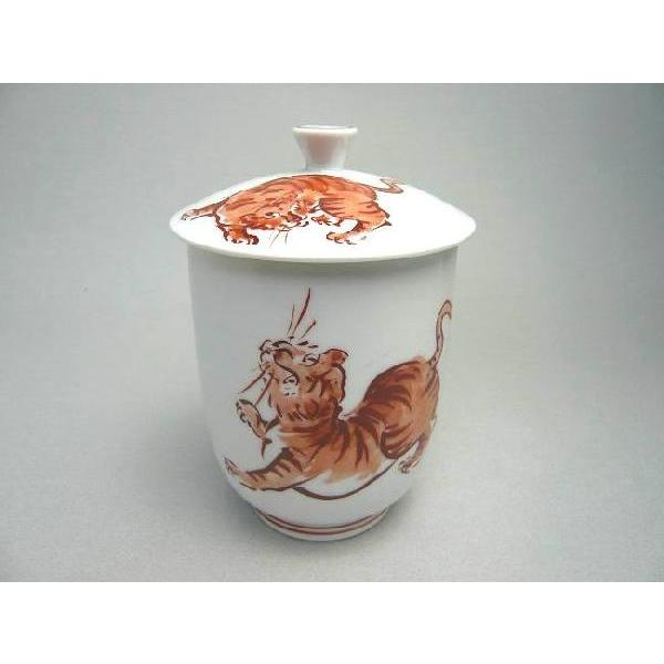 京焼 清水焼 干支赤虎 蓋付湯呑 : 松韻堂 Yahoo!店 - 通販 - Yahoo