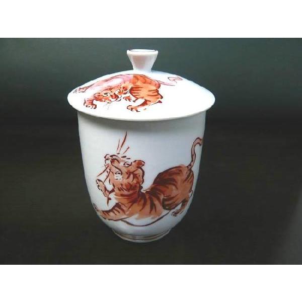 京焼 清水焼 干支赤虎 蓋付湯呑 : 松韻堂 Yahoo!店 - 通販 - Yahoo