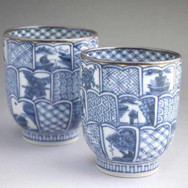 京焼 清水焼 菊彫祥瑞夫婦湯呑 壹楽 : 松韻堂 Yahoo!店 - 通販 - Yahoo