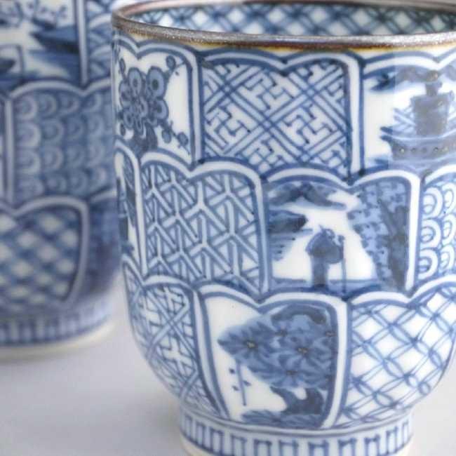 京焼 清水焼 菊彫祥瑞夫婦湯呑 壹楽 : 松韻堂 Yahoo!店 - 通販 - Yahoo