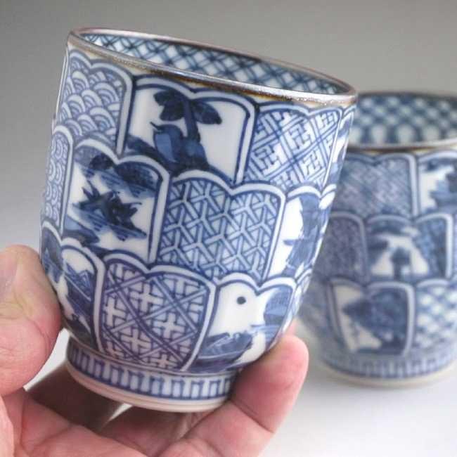 京焼 清水焼 菊彫祥瑞夫婦湯呑 壹楽 : 松韻堂 Yahoo!店 - 通販 - Yahoo