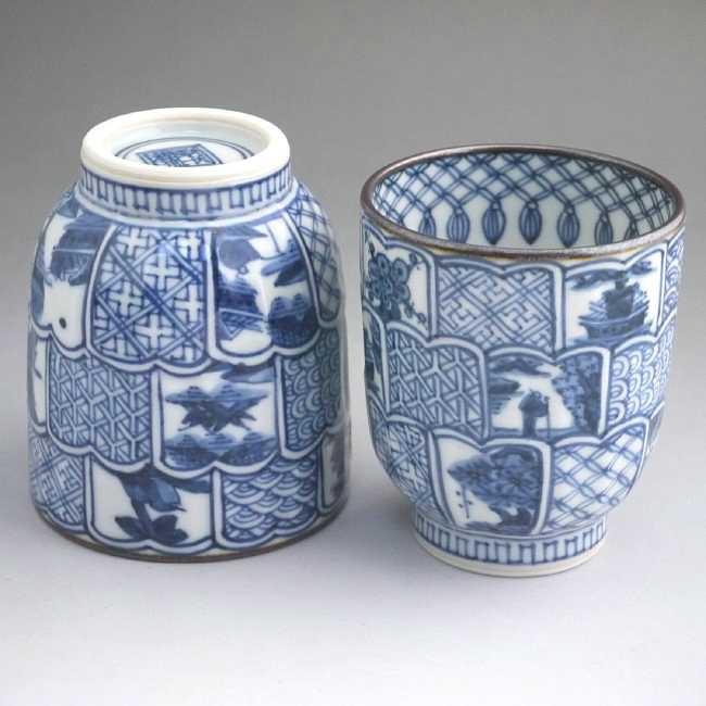 京焼 清水焼 菊彫祥瑞夫婦湯呑 壹楽 : 松韻堂 Yahoo!店 - 通販 - Yahoo