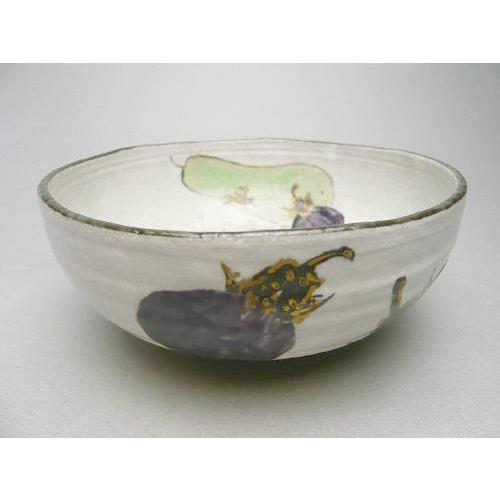 京焼 清水焼     馬盥茶碗 瓜と茄 与し三