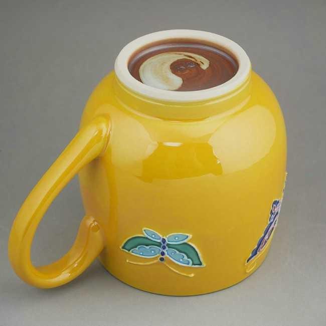 京焼 清水焼 黄交趾蝶々マグカップ 昇峰 : 松韻堂 Yahoo!店 - 通販