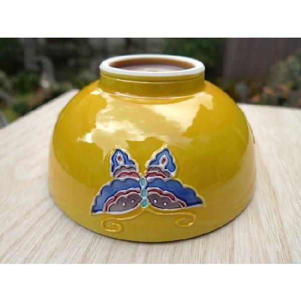 京焼 清水焼 黄交趾蝶々ご飯茶碗 昇峰 大 : 松韻堂 Yahoo!店 - 通販
