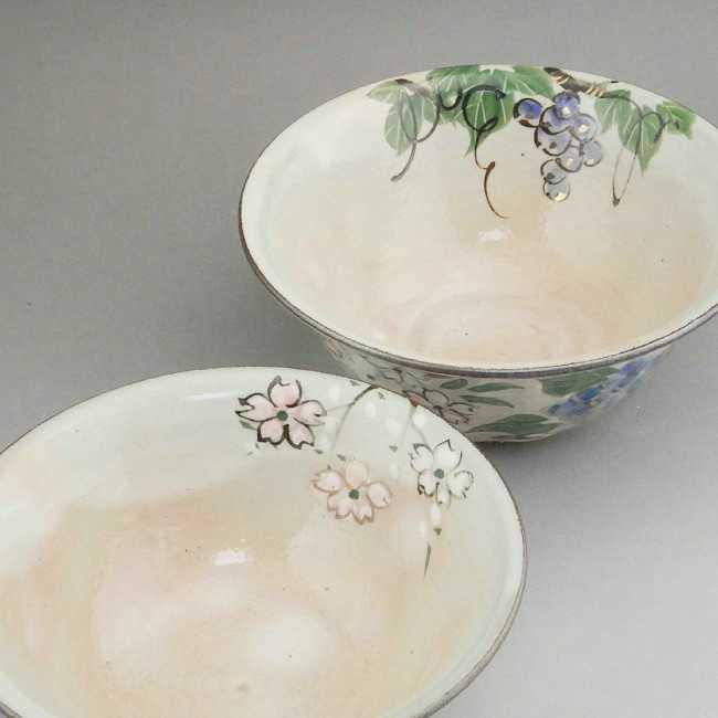 京焼 清水焼 四季草花夫婦茶碗 俊山 : 松韻堂 Yahoo!店 - 通販 - Yahoo