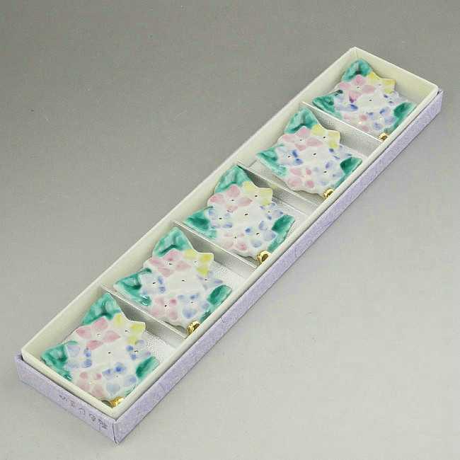 京焼 清水焼 花あじさい箸置きセット 紫泉 : 松韻堂 Yahoo!店 - 通販