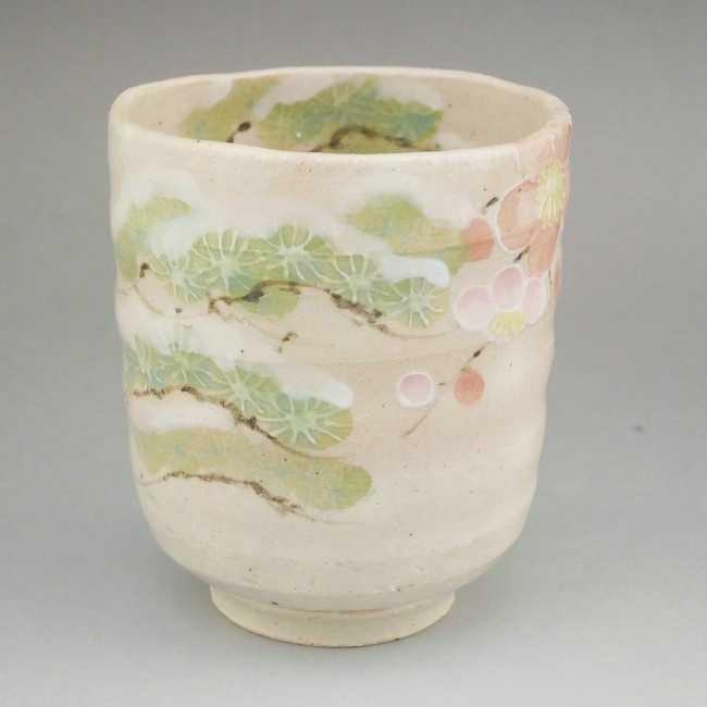京焼 清水焼 吉祥草花湯飲み 大 : 松韻堂 Yahoo!店 - 通販 - Yahoo