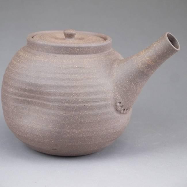 京焼   清水焼 焼締宝瓶急須　鉄砲口　雅楽 |  | 01