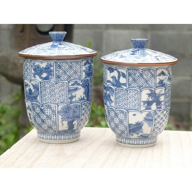祥瑞蓋付夫婦湯飲 京焼 清水焼 菊彫祥瑞夫婦湯呑 蓋付 壹楽 : 松韻堂 Yahoo!店 - 通販