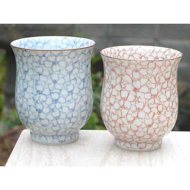 京焼 清水焼 染赤桜詰夫婦湯呑 紫峰 : 松韻堂 Yahoo!店 - 通販 - Yahoo 