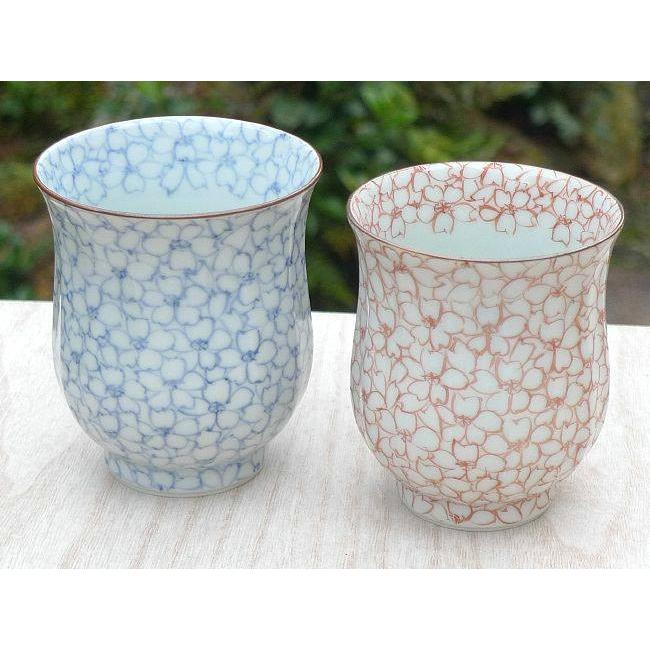 京焼 清水焼 染赤桜詰夫婦湯呑と夫婦茶碗セット 紫峰 : 松韻堂 Yahoo
