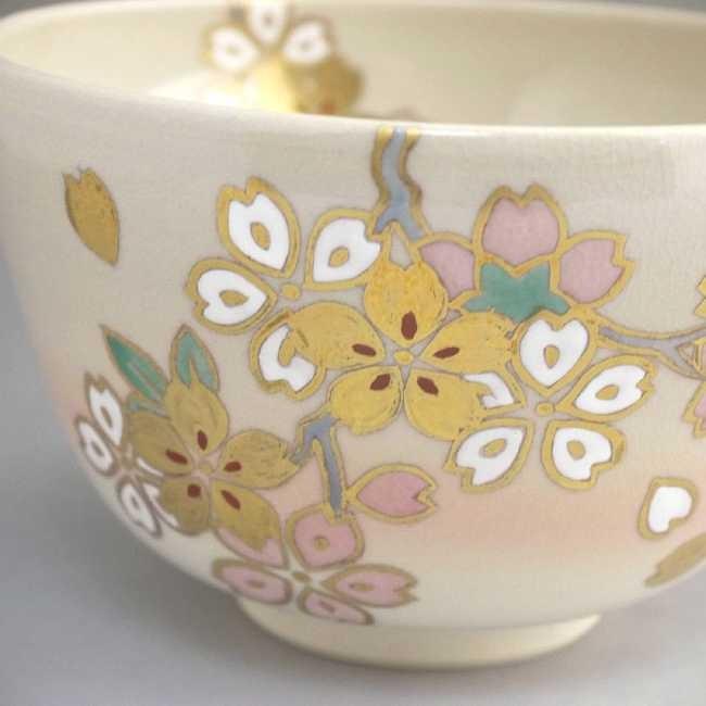 京焼 清水焼 金彩桜抹茶茶碗 香菊 : 松韻堂 Yahoo!店 - 通販 - Yahoo