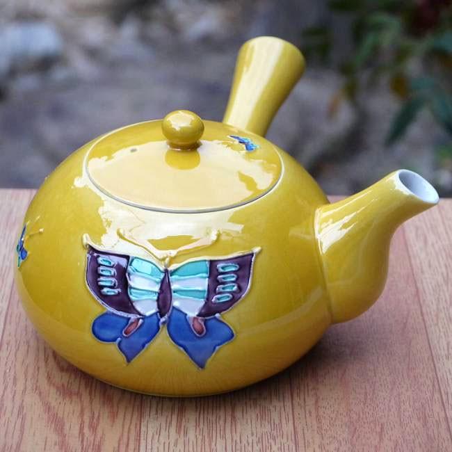 京焼 清水焼 黄交趾蝶々急須 洸春 : 松韻堂 Yahoo!店 - 通販 - Yahoo