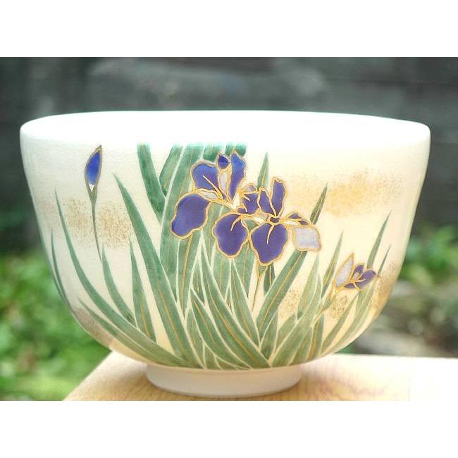 京焼　色絵　花菖蒲　抹茶茶碗　茶道具 京焼 清水焼 色絵琳派菖蒲抹茶茶碗 善昇 : 松韻堂 Yahoo!店 - 通販