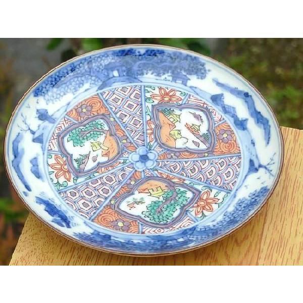 京焼 清水焼     色絵帯山水四寸皿 昭阿弥