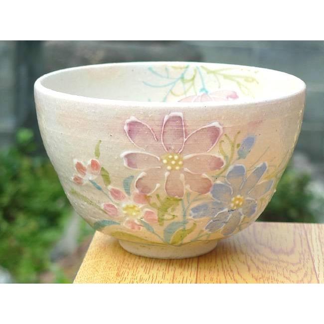 京焼 清水焼 撫子コスモス抹茶茶碗 瑞光 : 松韻堂 Yahoo!店 - 通販