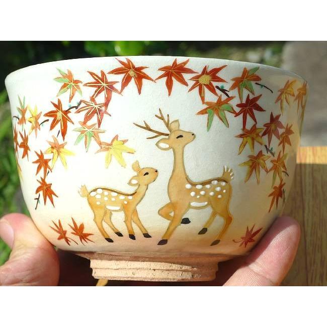京焼 清水焼 抹茶茶碗 鹿に紅葉 亨 : 松韻堂 Yahoo!店 - 通販 - Yahoo