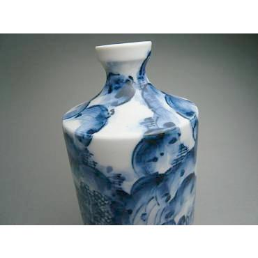 京焼 清水焼     染付山水酒器揃え_5