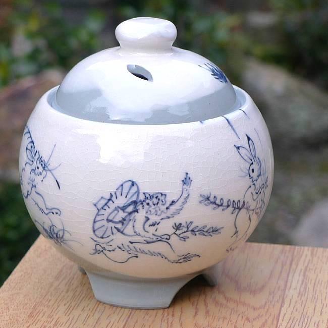京焼 清水焼 鳥獣戯画香炉 陶仙 瓜A柄 : 松韻堂 Yahoo!店 - 通販 
