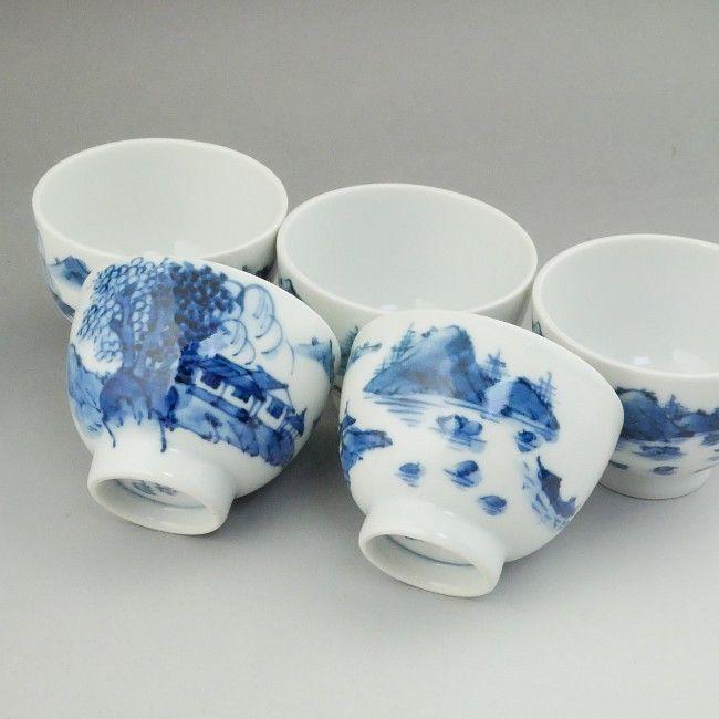 京焼 清水焼 染付山水之図 煎茶碗揃 昭阿弥 : 松韻堂 Yahoo!店 - 通販