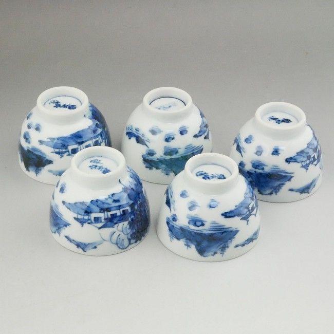 京焼 清水焼 染付山水之図 煎茶碗揃 昭阿弥 : 松韻堂 Yahoo!店 - 通販