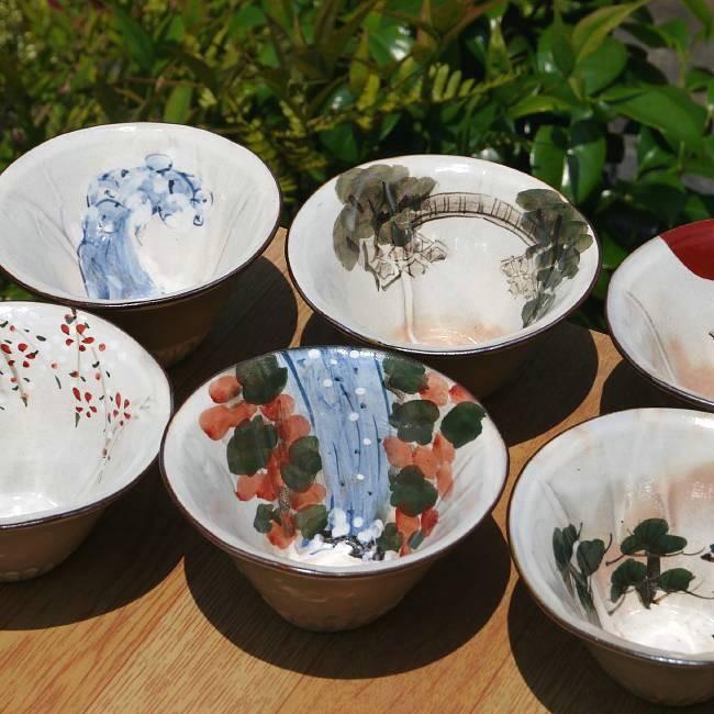 京焼 清水焼 清水焼 富嶽六景お茶呑茶碗揃え 俊山 : 松韻堂 Yahoo!店 