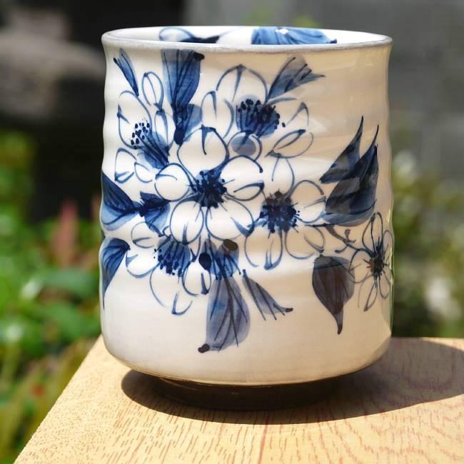 京焼 清水焼 染付桜一ヶ湯呑 陶あん : 松韻堂 Yahoo!店 - 通販 - Yahoo