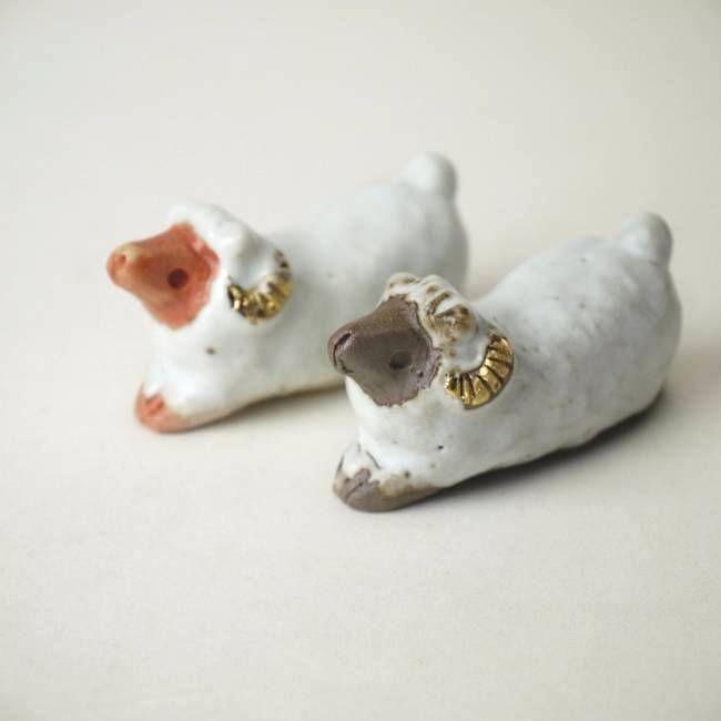 京焼 清水焼 干支未かいらぎ羊ペア箸置きセット 大日 : 松韻堂 Yahoo