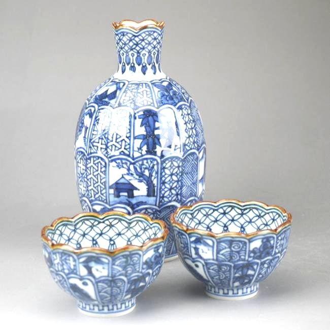 京焼 清水焼 菊彫祥瑞お預け酒器セット 壹楽 : 松韻堂 Yahoo!店 - 通販