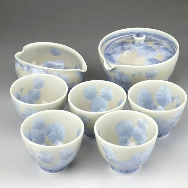 京焼 清水焼 花結晶小茶器揃 銀藤 陶あん 小 : 9301 : 松韻堂 Yahoo!店 