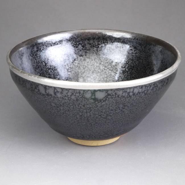 京焼 清水焼 油滴天目茶碗 定一 覆輪銀塗仕上げ : 松韻堂 Yahoo!店