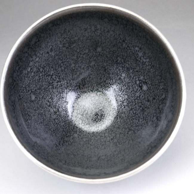 京焼 清水焼 油滴天目茶碗 定一 覆輪銀塗仕上げ : 松韻堂 Yahoo!店