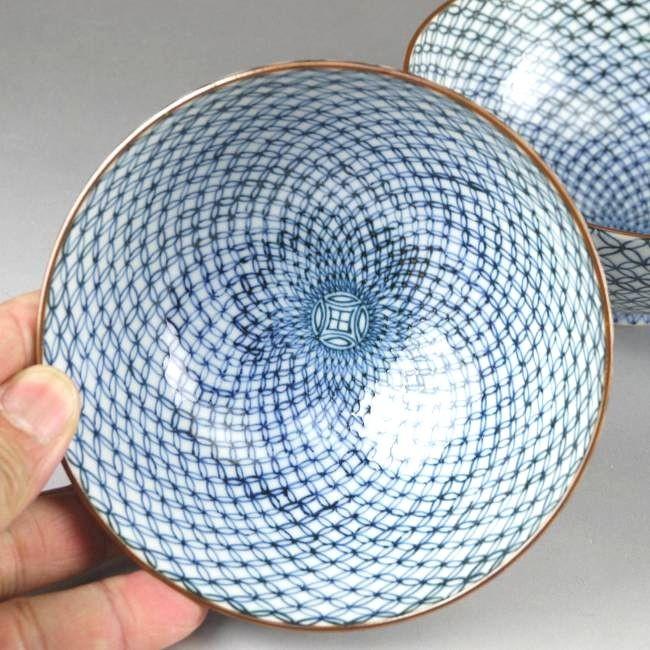 京焼 清水焼 染付七宝詰夫婦ご飯茶碗 貴史 : 松韻堂 Yahoo!店 - 通販