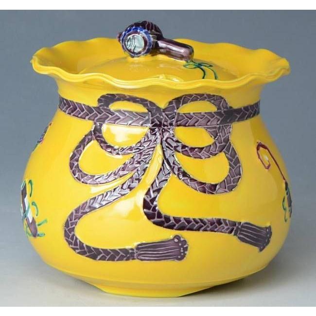 黄交趾 宝尽し 二段重 平安 昭阿弥 黄交趾 宝尽し 二段重 平安 昭阿弥