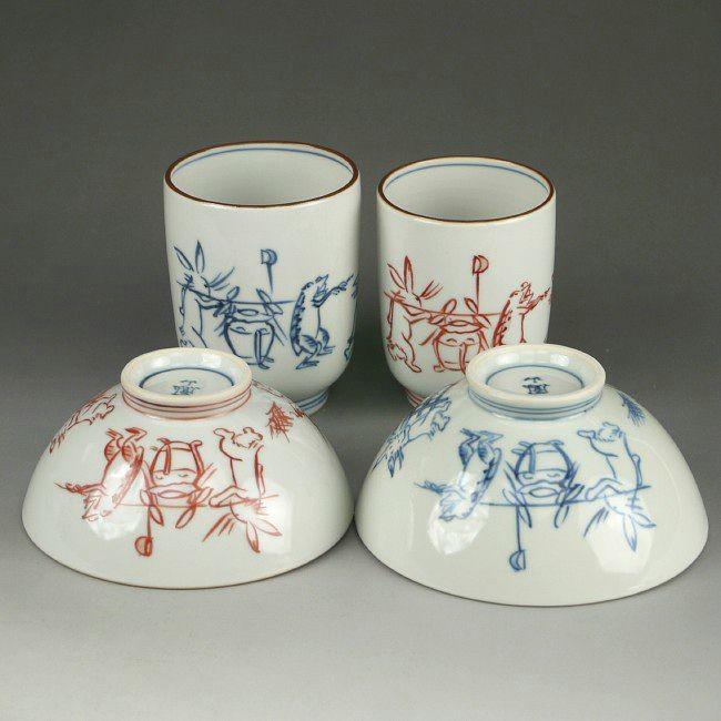 京焼 清水焼 染赤絵巻夫婦湯呑と夫婦茶碗セット 鳳山 : 松韻堂 Yahoo