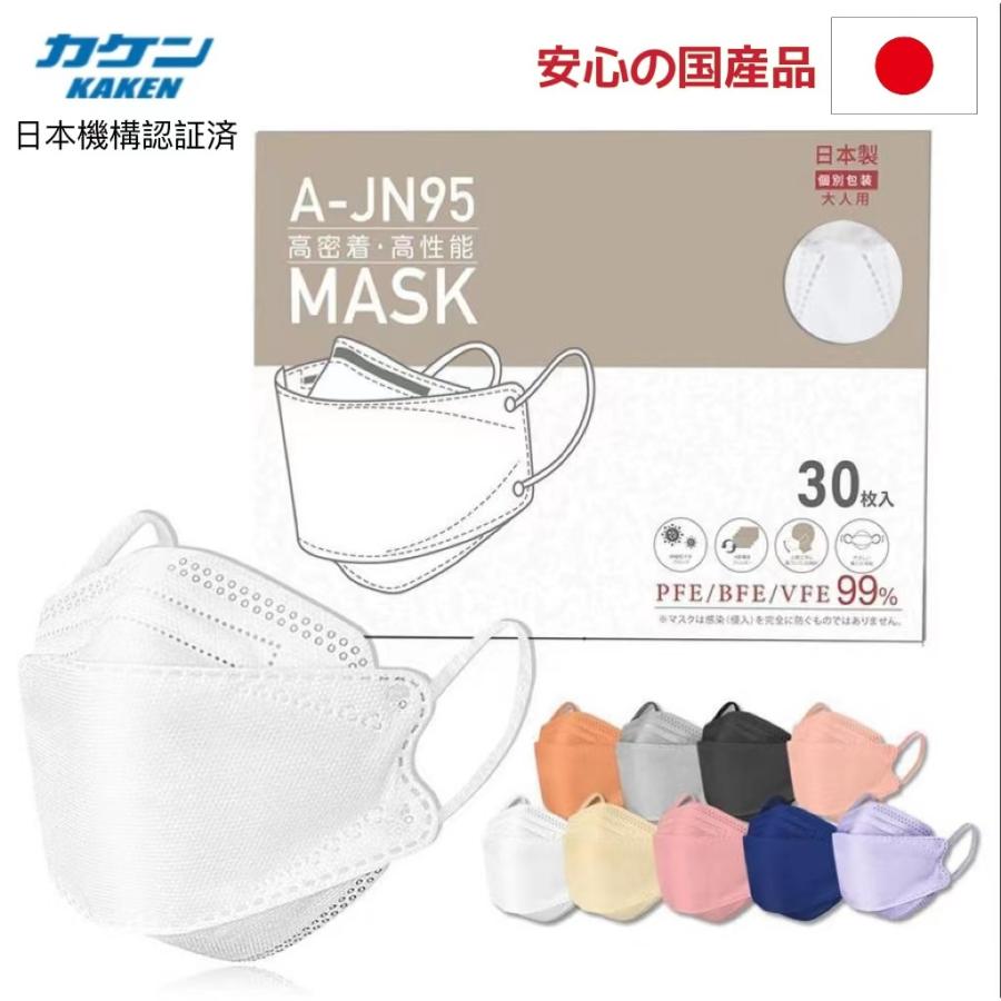 【激安】【日本製jn95マスク・個包装30枚】JN95マスク日本製 個包装３Dマスク jn95 kn95 不織布 立体 カラー おしゃれ 男女兼用 父の日ギフト