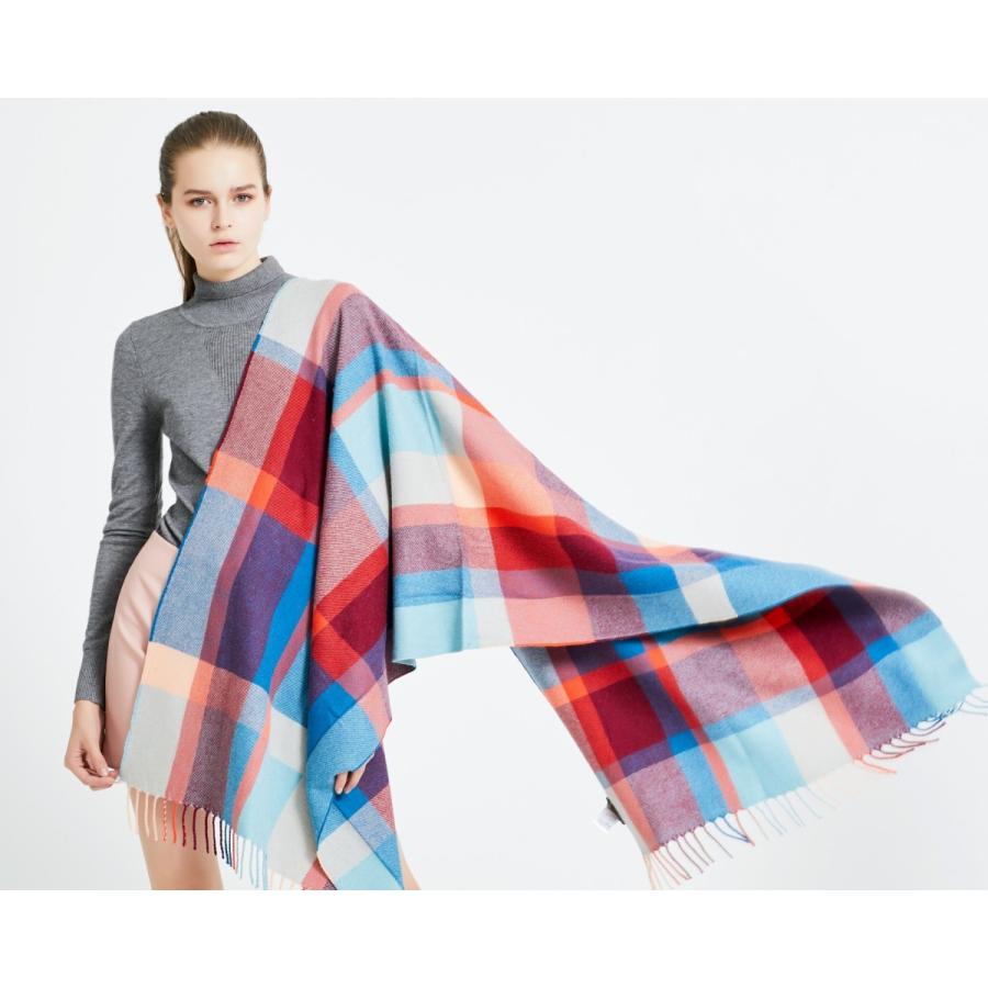 SHOKAY（ショーケイ）オリエント・プレイドショール（ミント/ティール/タンジェリン/パーシモン/マルーン）