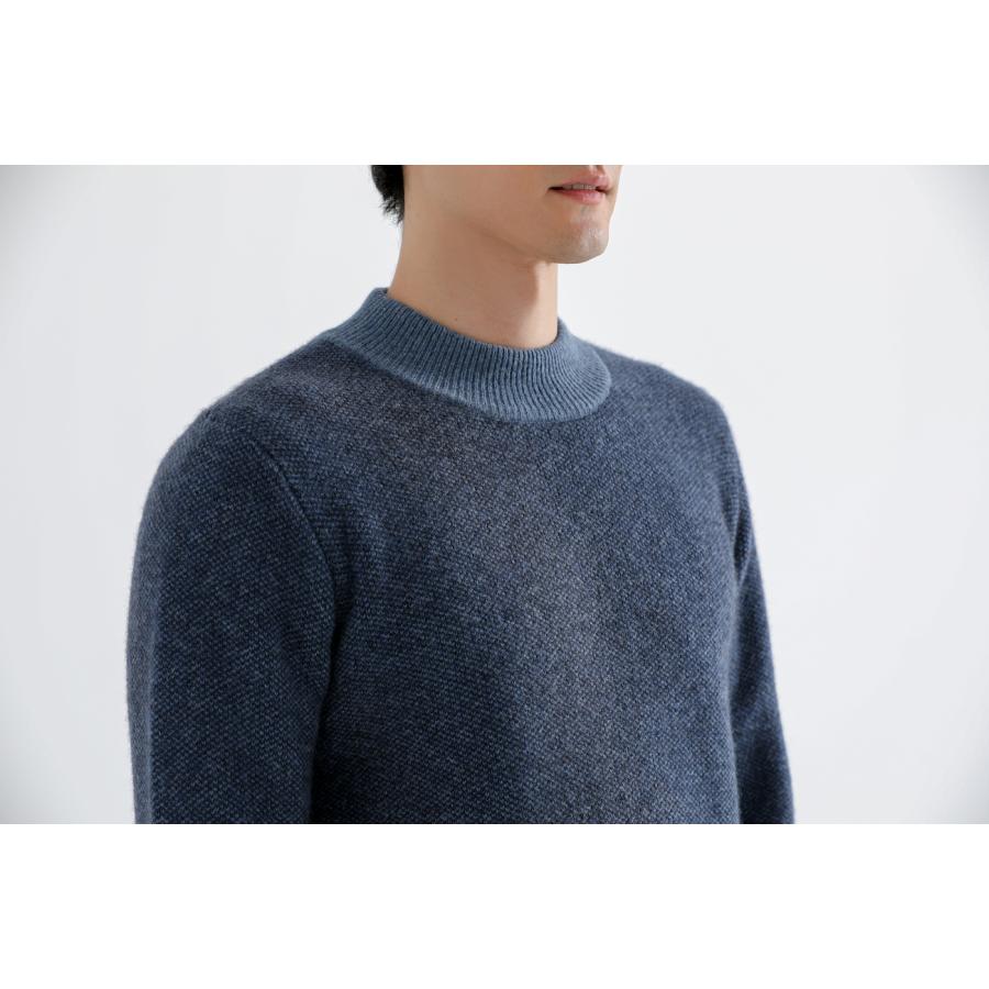 SHOKAY（ショーケイ) シャンバラ・メンズラウンドネックヤクセーター（ミネラルブルー/ネイビー、ヤク100％) |  | 03
