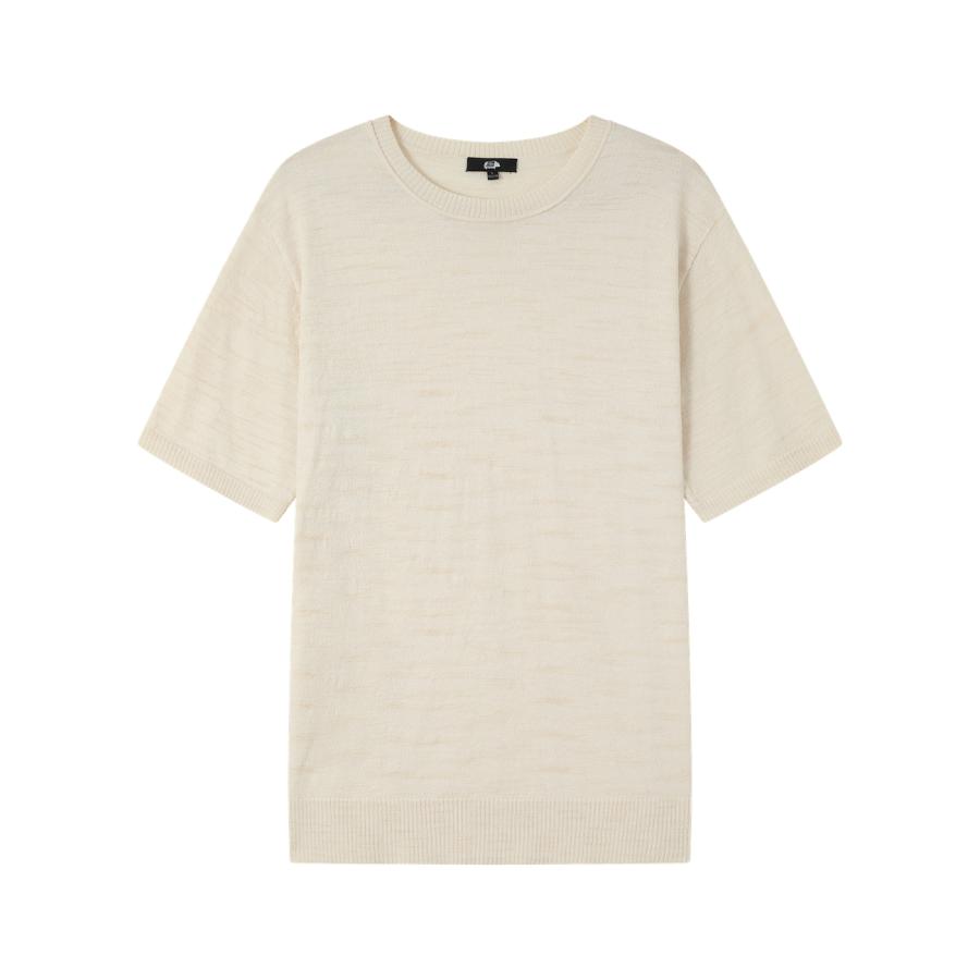 SHOKAY（ショーケイ) メンズ・麻混ニットTシャツ（ベージュ) |  | 01