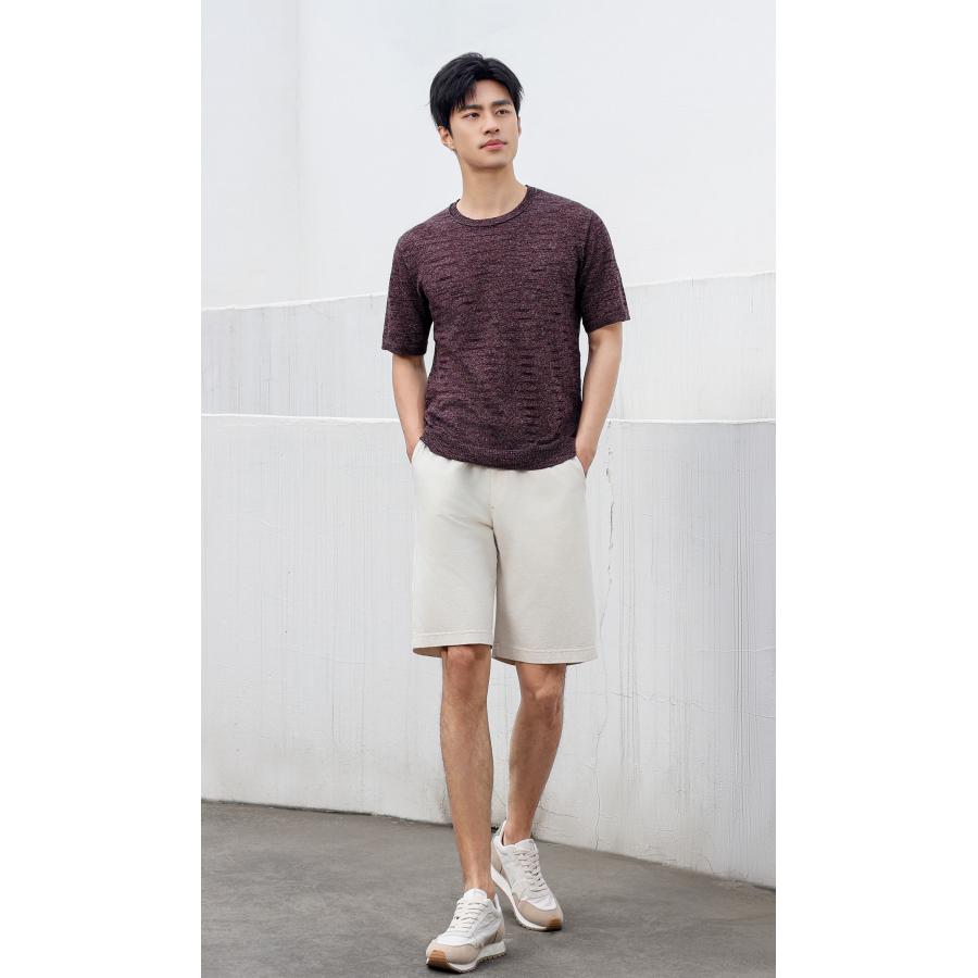 SHOKAY（ショーケイ) メンズ・麻混ニットTシャツ（ベージュ) |  | 08