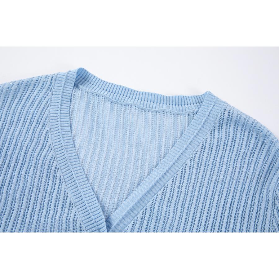 SHOKAY（ショーケイ) 透かし編みカーディガン（ホワイト) : SHOKAY