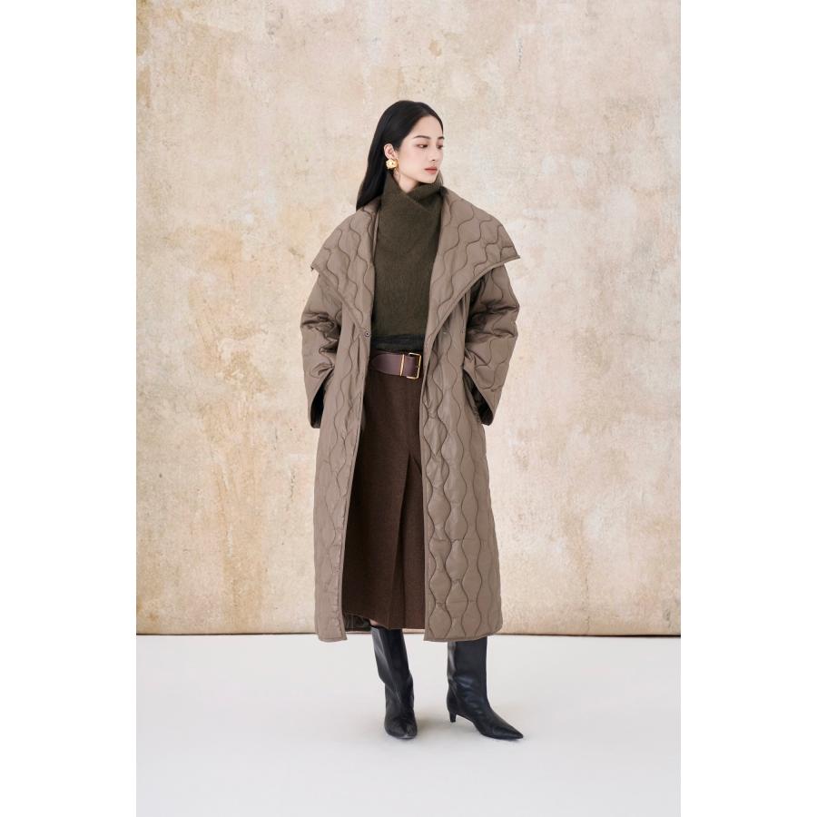 ロングコート SHOKAY（ショーケイ) ダイヤ柄 ワイドラペルロングコート : SHOKAY